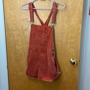 Burnt orange corduroy overalls Small